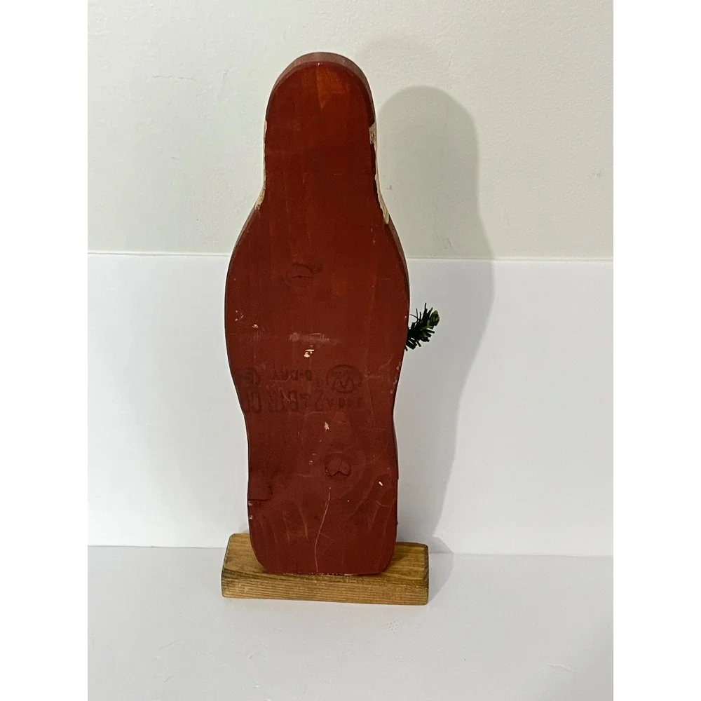 Peggy A Lucas Santa Claus Figurine  Red‎ Vintage Wood Folk Art Holiday